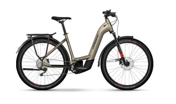 Haibike Trekking 8 Low - RH: L/54 - sand/red/blue glänzend