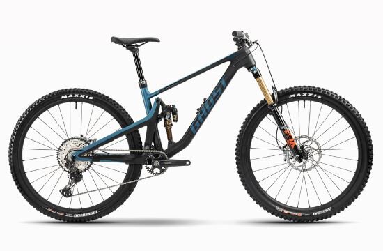 Gebraucht - GHOST Riot Trail CF/LC 150/140 Full Party BLK / BLU L -  2025 - carbon/met. dirty blue - matt