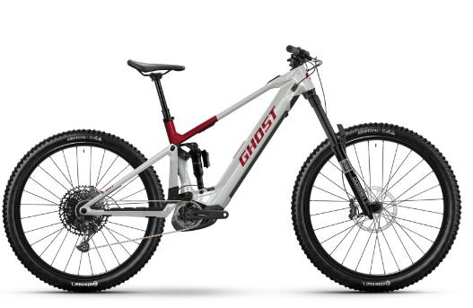 Ghost E-Riot CF Advanced - RH: L - misty gray/rebel red glossy