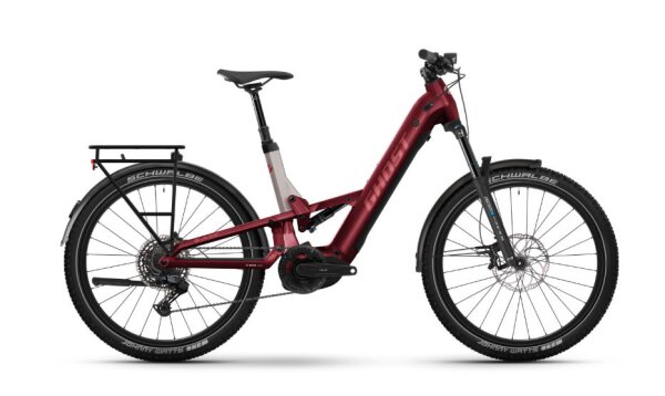 Ghost E-ASX Essential Low - RH: M - rebel red/coffee pebble glossy