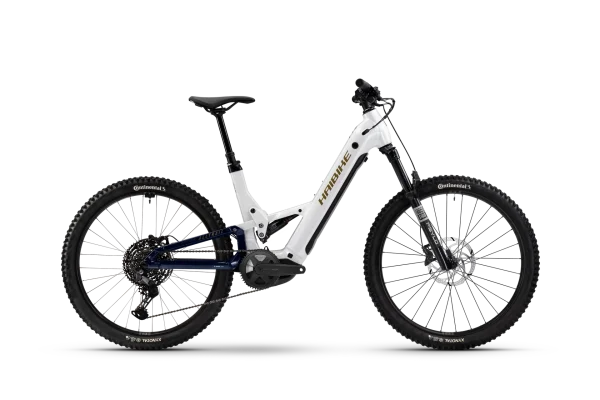 Haibike Alltrail 8 27.5 Low - RH: 49 - white/blue/gold glänzend